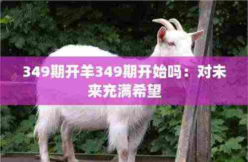 349期开羊349期开始吗:对未来充满希望