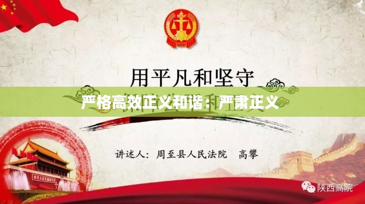 严格高效正义和谐:严肃正义