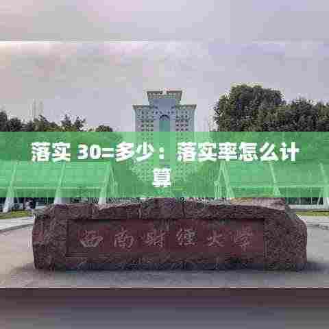 落实 30=多少:落实率怎么计算