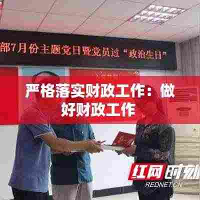 严格落实财政工作:做好财政工作