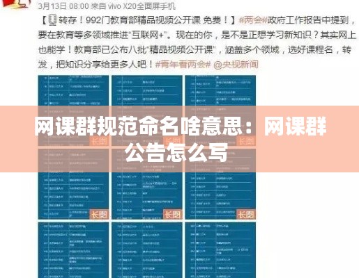 网课群规范命名啥意思:网课群公告怎么写