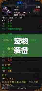 宠物装备全新攻略指南