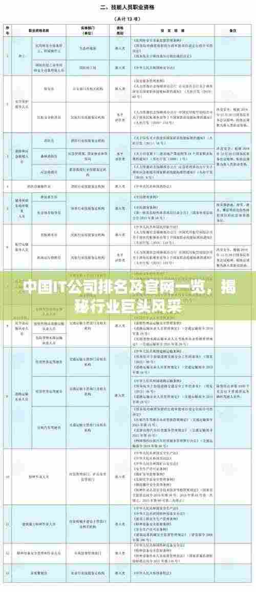 中国IT公司排名及官网一览，揭秘行业巨头风采