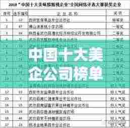 中国十大美企公司榜单揭晓,惊艳你的眼球!