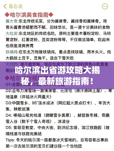 哈尔滨出省游攻略大揭秘,最新旅游指南!
