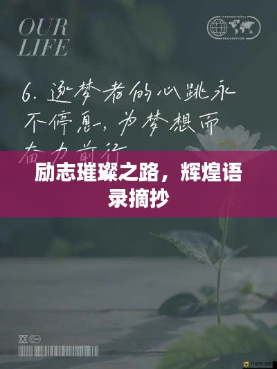 励志璀璨之路,辉煌语录摘抄